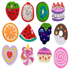 (Pack of 12 Pcs) Erasers for Kids – Stationery Gift for Kids, Fruits & Sweets Theme Eraser for Children School Kids/Birthday Return Gift for Children