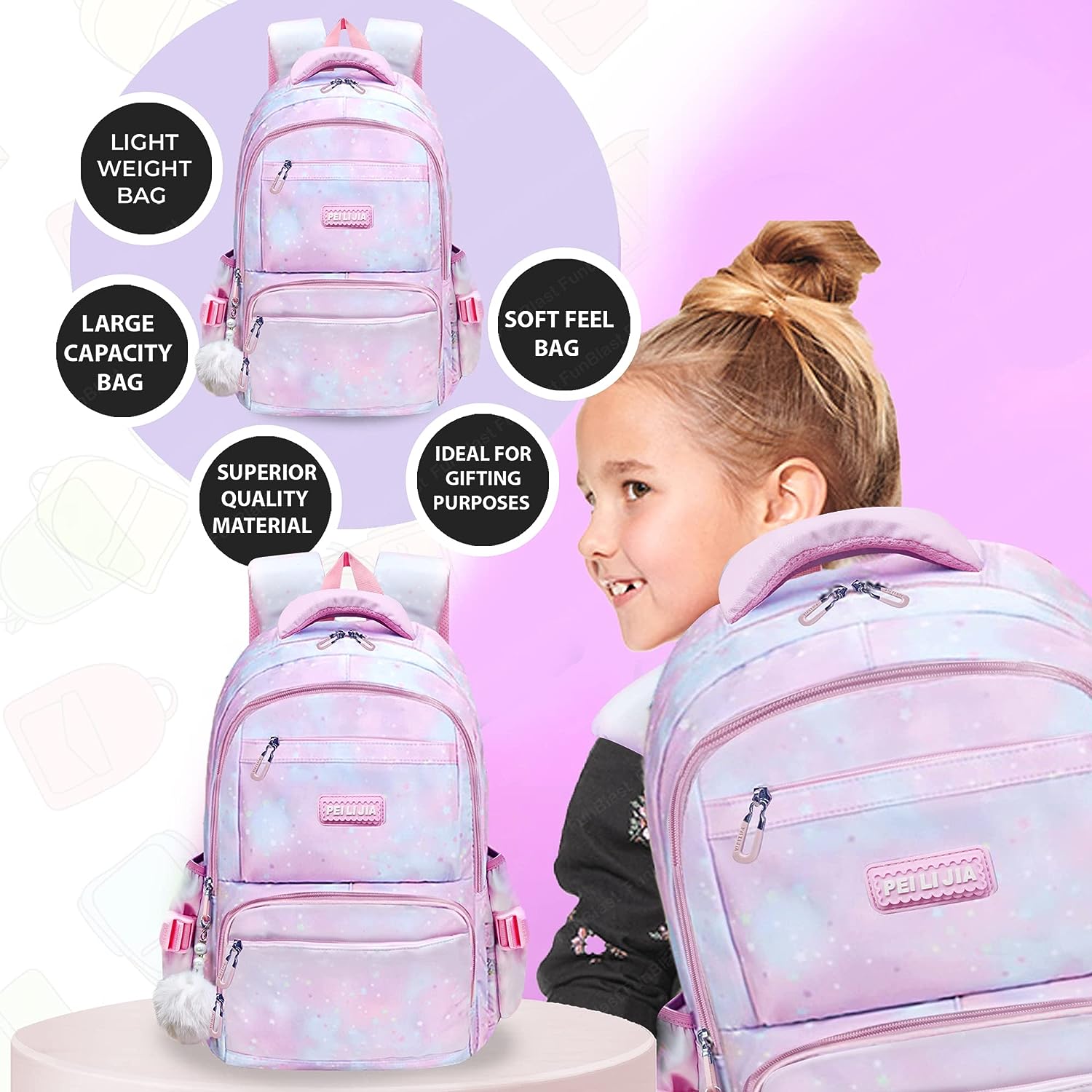 School Bag School Backpack College Backpack Travel Backpack Office Backpack Multipurpose Backpack Picnic Bag for Boys & Girls (46 X 34 X 20 CM)