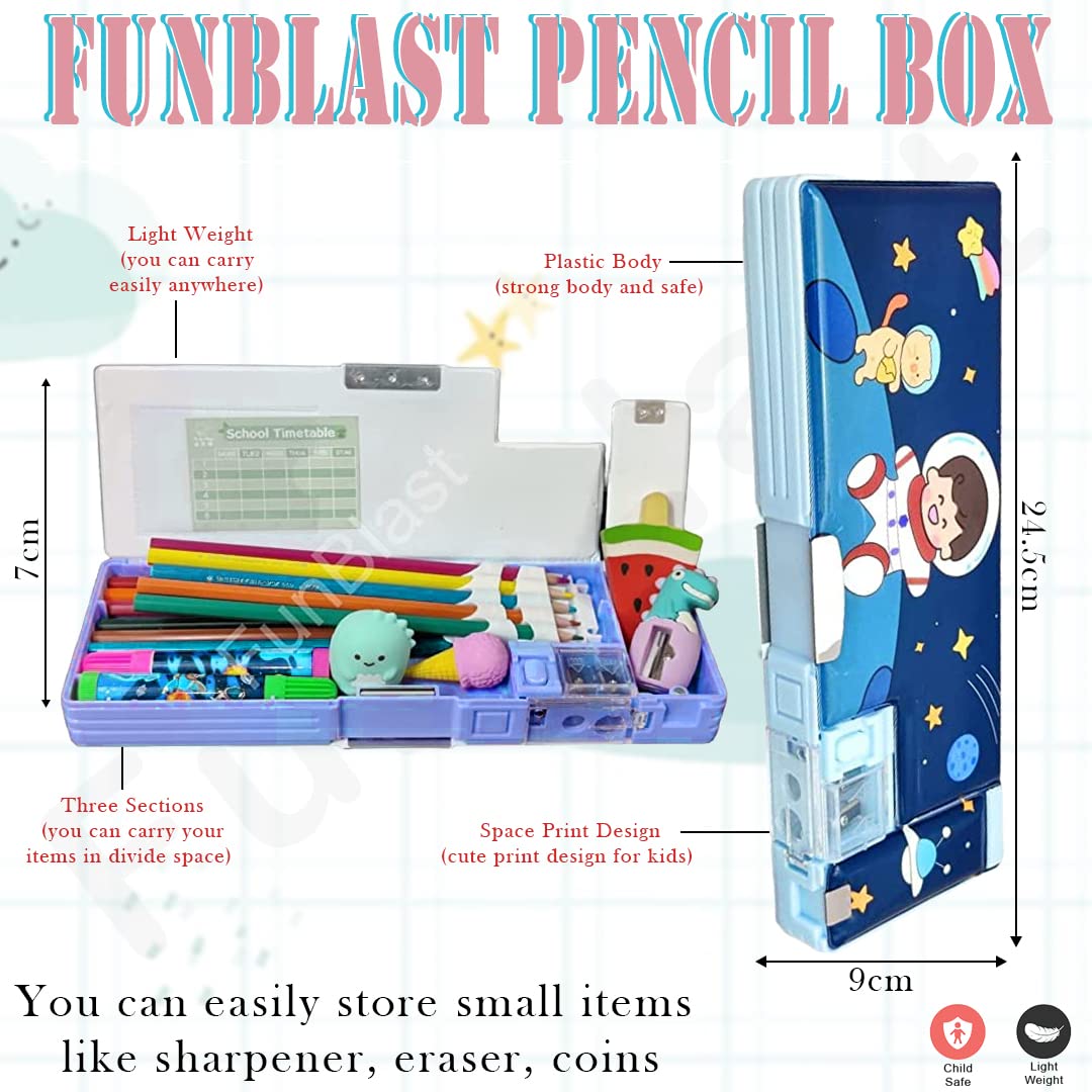 Multifunctional Pencil Box for Kids, Space Pencil Box for Boys, Magnetic Pencil Box for Boys, Pop up Pencil Box