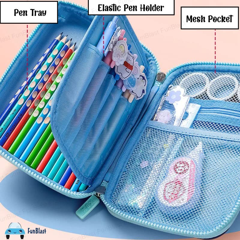 Cartoon Theme Pencil Case - 3D EVA Pencil Case Pouch, Multipurpose Zipper Pencil Case for Kids, Pen and Pencil Bag for School Kids, Girls, Kawaii Stationery Storage Box