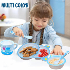 Bamboo Fiber Feeding Tableware Set for Kids – Hippo Design Bamboo Fiber Plate, Bowl, Cup, Spoon and Folk Kids Feeding Set