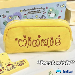 Cartoon Design Multipurpose Zipper Pouch for Kids (Yellow)
