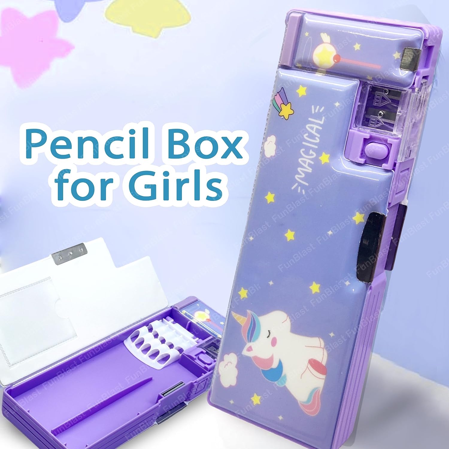 FunBlast Multifunctional Pencil Box for Kids, Space Pencil Box for Boys,  Kids Pencil Box for Boys & Girls, Magnetic Pencil Box for Boys, Pop up  Pencil