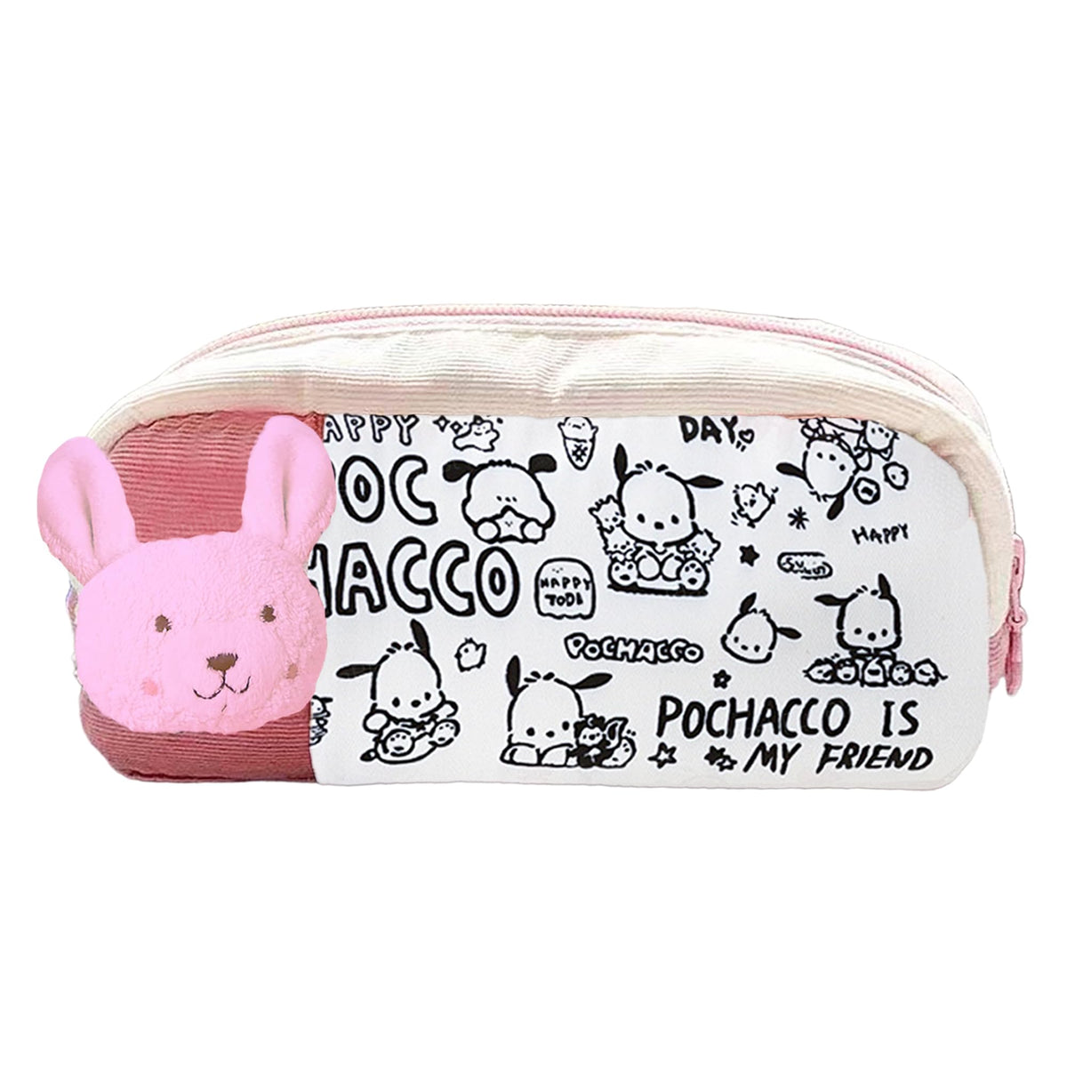 Cartoon Design Multipurpose Zipper Pouch for Kids (Pink)