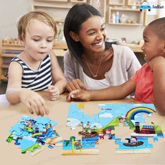 Waterway Navigation Jigsaw Puzzle for Kids – 24 Pcs Jigsaw Puzzle for Kids, Boys, Girls