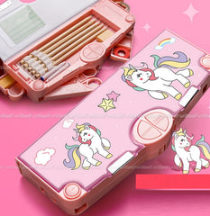 Multifunctional Pencil Box for Kids, Unicorn Pencil Box, Magnetic Pencil Box for Girls, Pop up Pencil Box