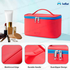 Toiletry Bag with Handle for Women (Red)