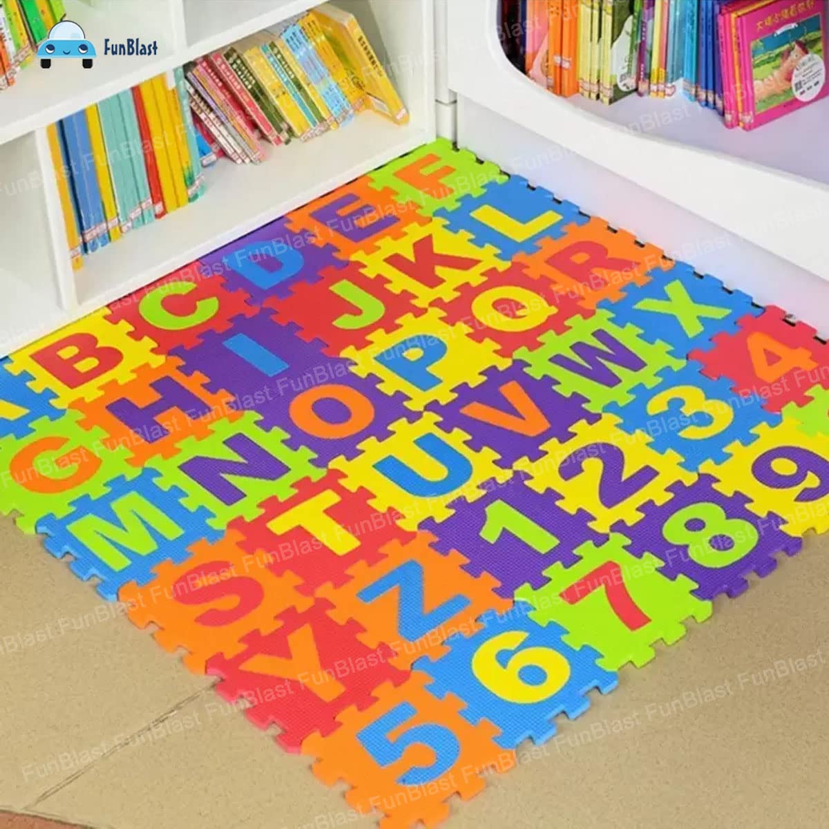 36 Pieces Mini Puzzle Foam Mat for Kids, Interlocking Learning Alphabet and Number Mat for Kids