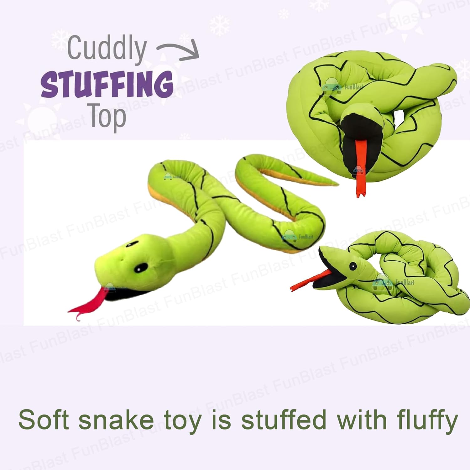 Jumbo Snake Soft Toys - Plush Animal Figure Toys for Kids Boys and Girls/Best Gift Soft Toy, Home Decoration Soft Toy, Stuffed Snake Toy (7 Feet Long)