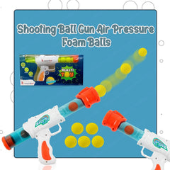 Shooting Ball Gun Air Pressure Foam Balls Shooting Gun Toy Set, Soft Ball Air Shooting Gun, Toy Gun Set with 5 Soft Balls for Kids, Boys and Girls