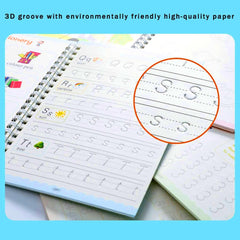 Sank Magic Practice Copybook, (Set of 4 Book + 10 Refill) Tracing Practice Book with Pen, Magic Calligraphy Set Practical