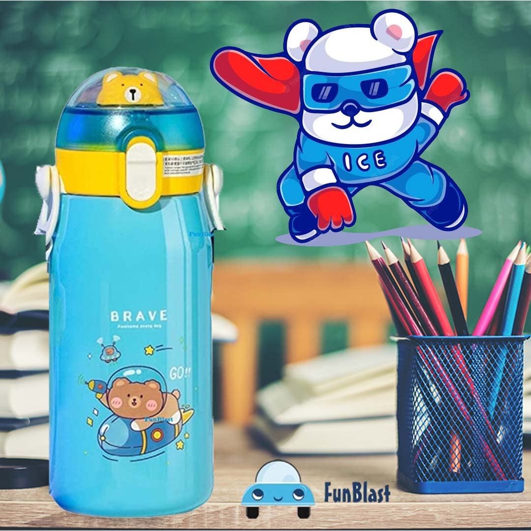 4737-1 CARTOON DESIGN HOT & COLD WATER BOTTLE FOR KIDS DOUBLE WALLED THERMOS