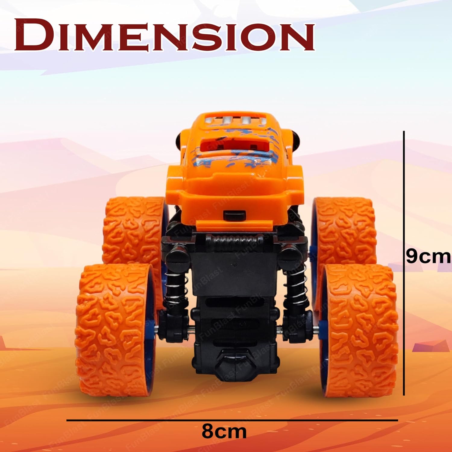 4WD Monster Truck Toys, Push & Go Toy Trucks Friction Power Toys - 4 Wheel Drive Vehicles Toy for Toddler - 1 Pcs