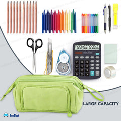 Multipurpose Zipper Pencil Pouch for Kids (Sea Green)