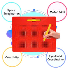 Magnetic Drawing Board Educational Toy - Sketch Pad for Kids, Draw Freely Doodle Pad with Magnetic Balls for 3+ Kids (Random Color Dispatch) (Small)