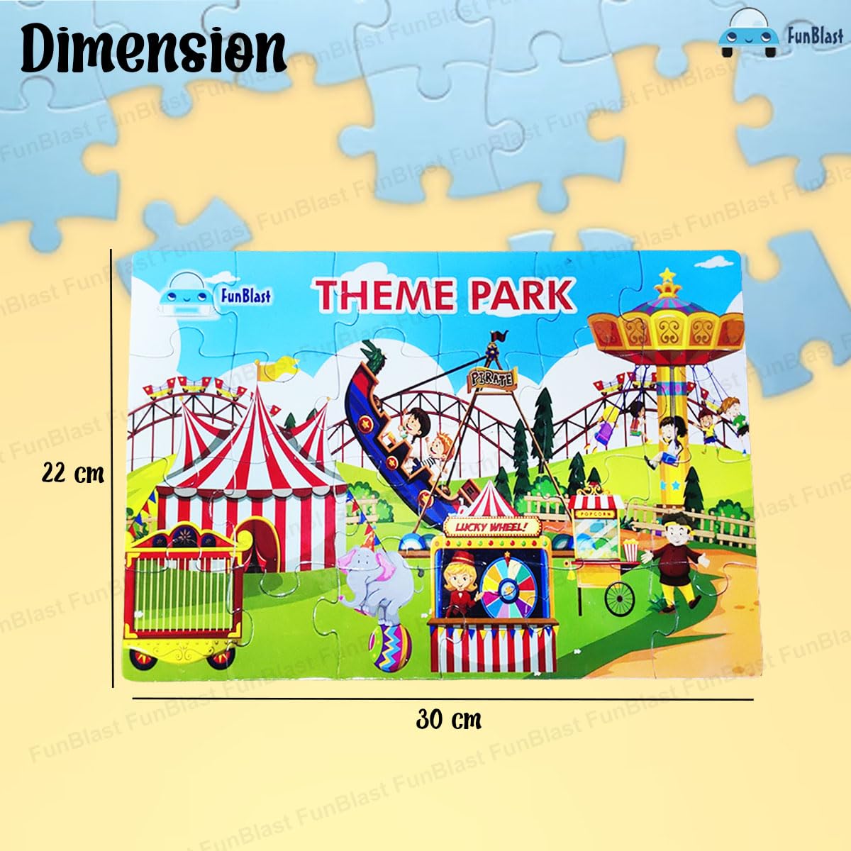 Fun Fair Park Theme Jigsaw Puzzle for Kids – 24 Pcs Jigsaw Puzzle for Kids, Boys, Girls