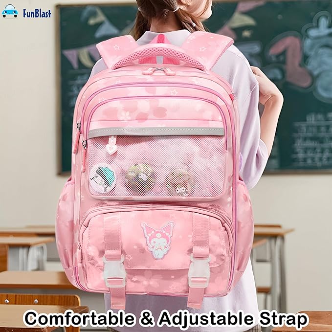Kawaii School Backpack for Girls - Large Capacity Multifunctional Lightweight Bag for Travel, Picnic (42 X 25 X 15 CM)