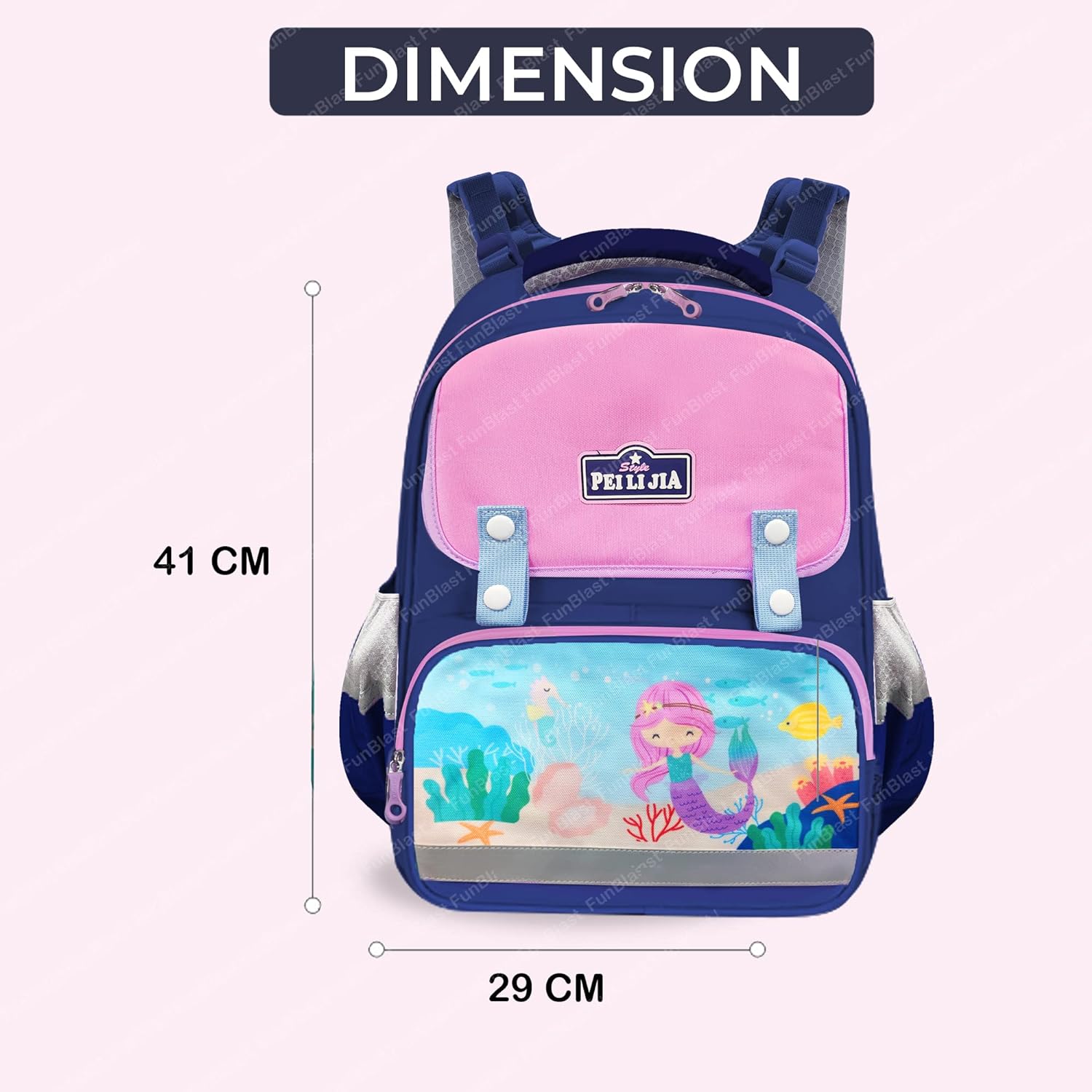 School Bag for Girls - Mermaid School Bag for Girls, Travel Backpack, Multipurpose Bag for Girls, Casual Bag for Teens, Picnic Bag for Girls (41 X 29 X 13 CM)