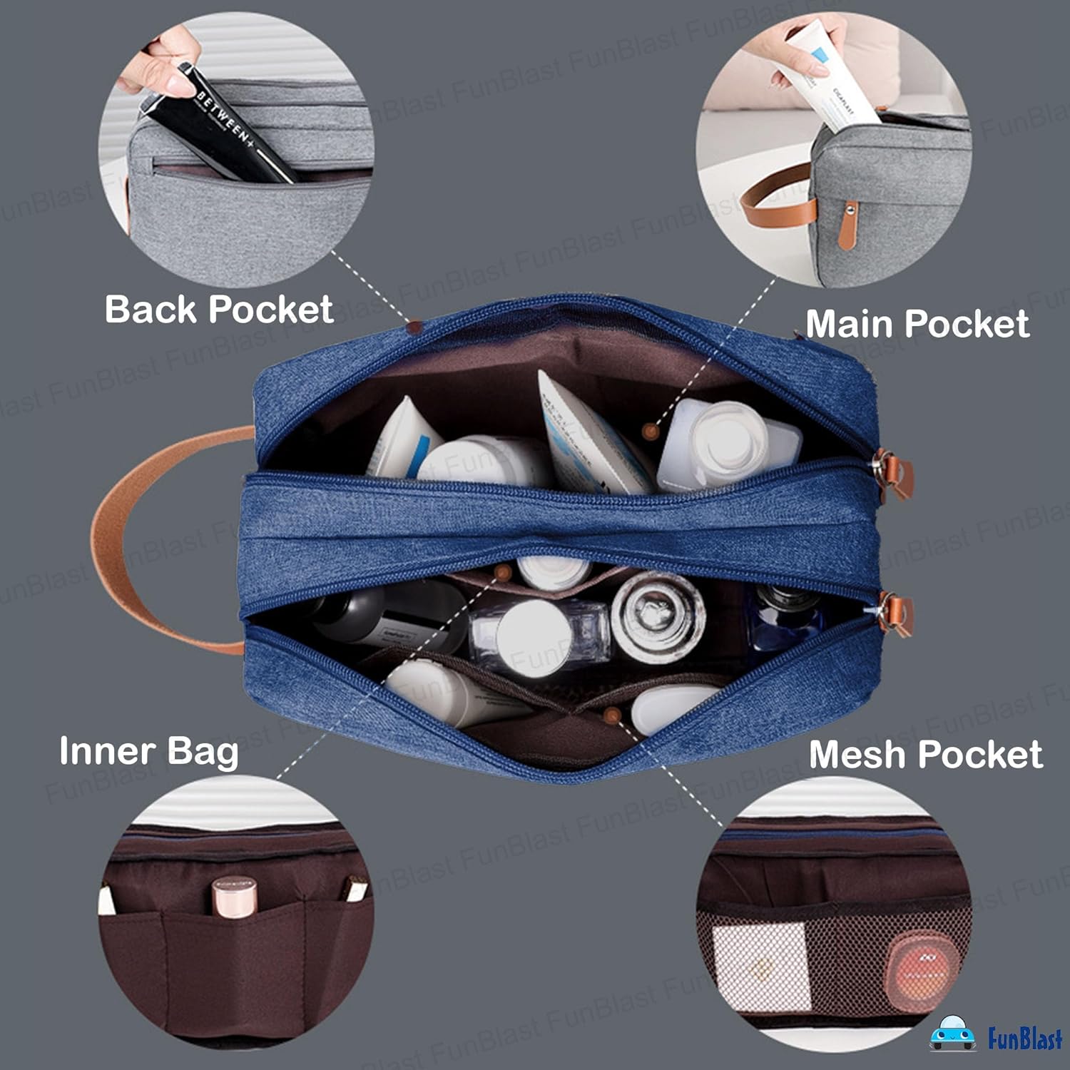 Travel Organizer Pouch for Men & Women (Blue)