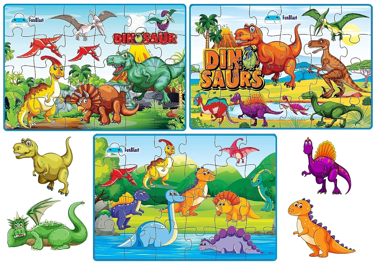 Dinosaur Jigsaw Puzzle for Kids – Educational Puzzle Toys Learning Jigsaw Puzzle, Floor Puzzle for 3+ Years Old Boys (72 Pcs)