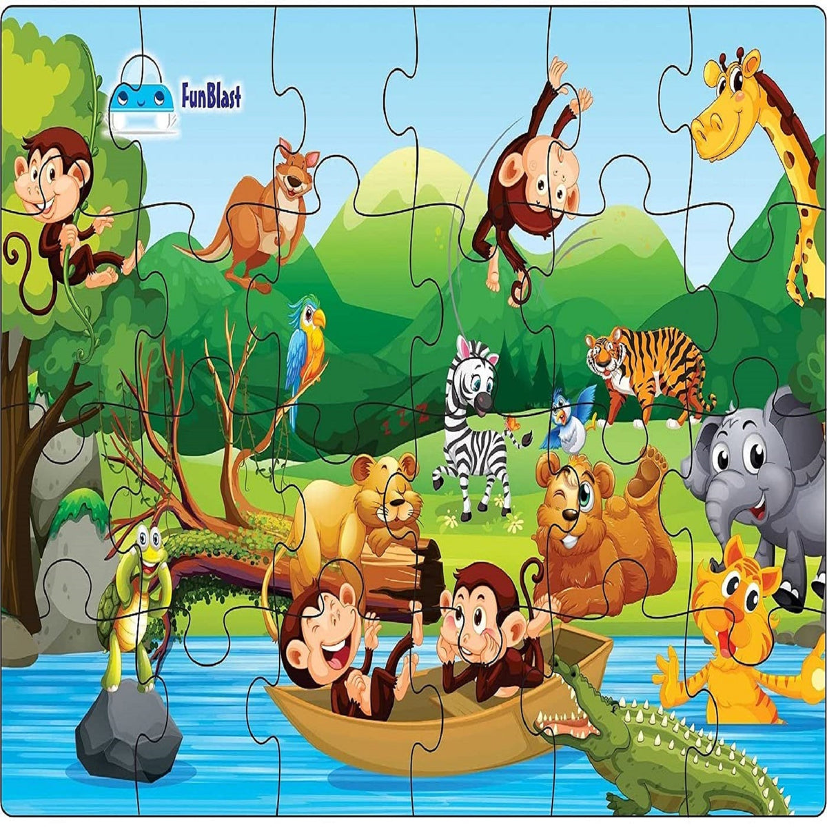 Wild Animal Jigsaw Puzzle for Kids Jigsaw Puzzle for Kids of Age 3-5 Years – 24 Pcs of Puzzle - Size 30X22 cm