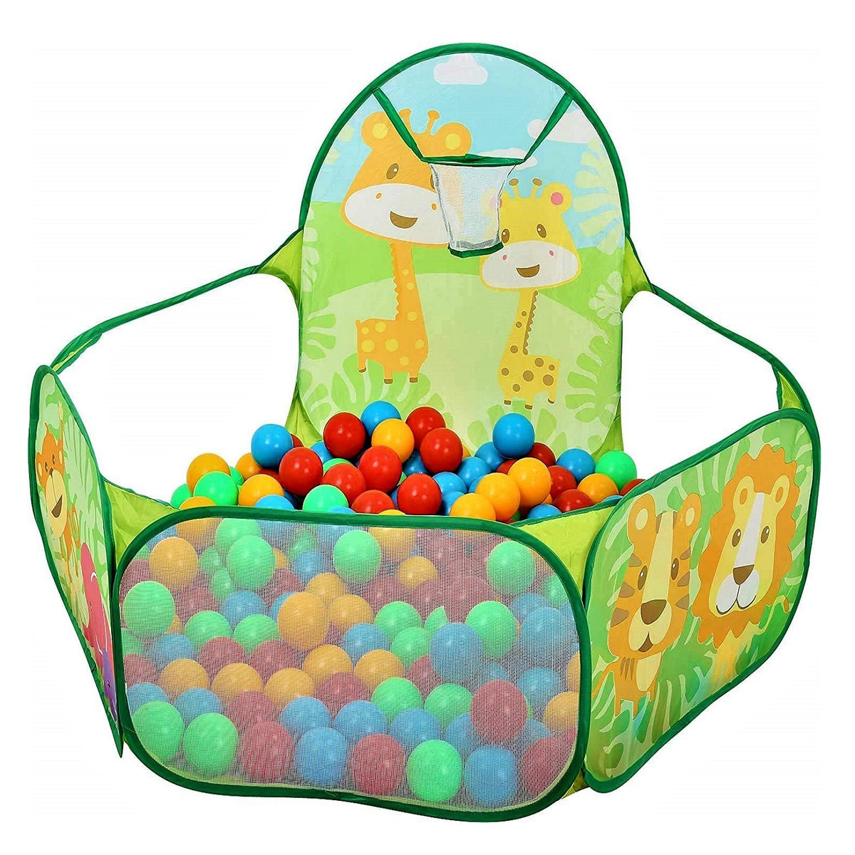 Large Size Ball Pool for Kids, Foldable Square Zoo Ball Pool Play Tent Kids, Playground Tent House with 50 Balls – Ball Pool Game for 2-5 Years Old Kids, Boys, Girls