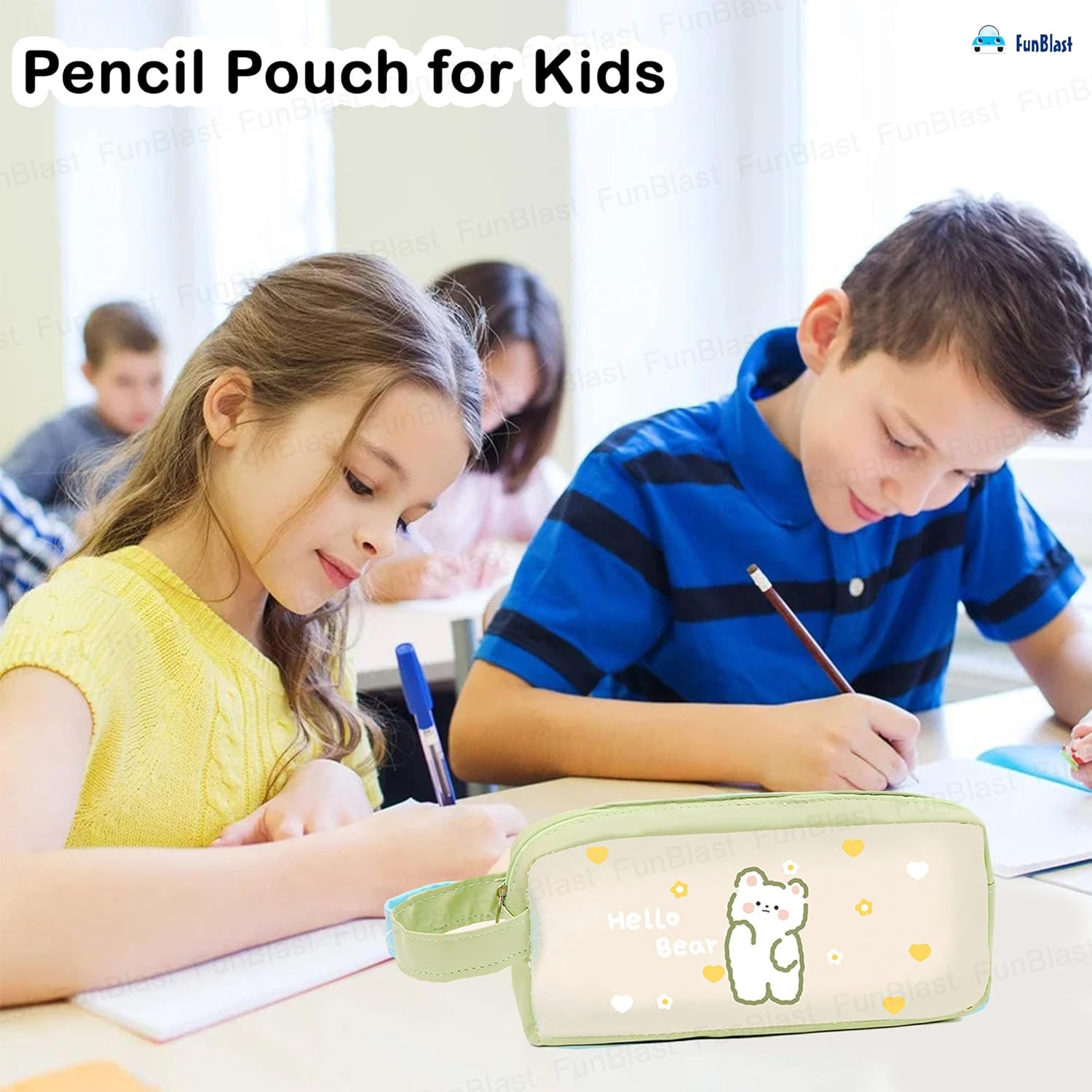 PVC Pencil Pouch with Zipper Closure (Green)