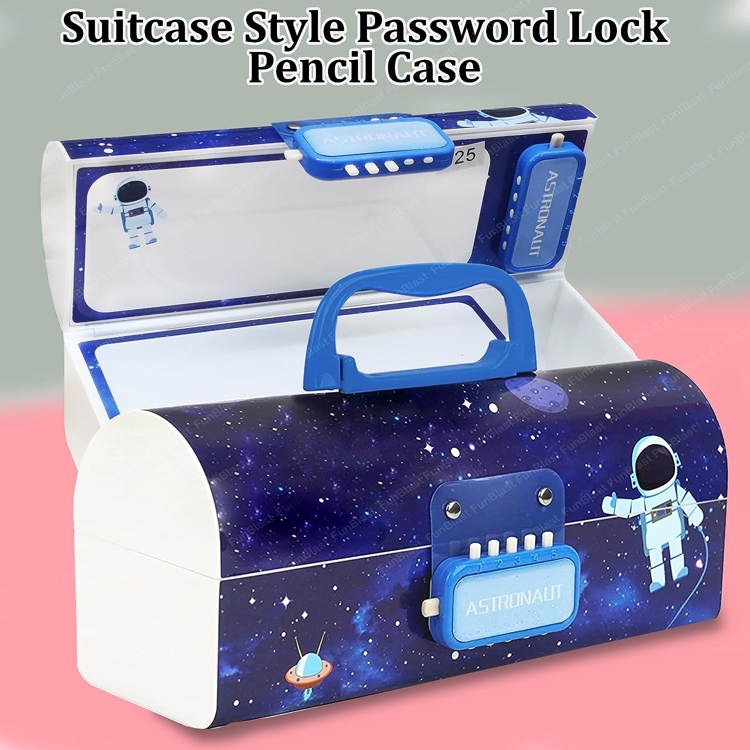 Play Game Suitcase Style Password Lock Pencil Case Multi Layer