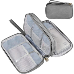 Travel Organizer Pouch with Mesh Pockets for Men and Women (Grey)