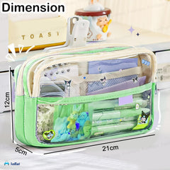 Multiple Compartment Pencil Pouch for Kids (Green)