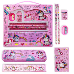 Unicorn Stationery Set for Girls - Pencil Pen Book Eraser Sharpener, Kawaii Stationery for Kids, Stationary Kit Set for Girls, Birthday Return Gift for Kids