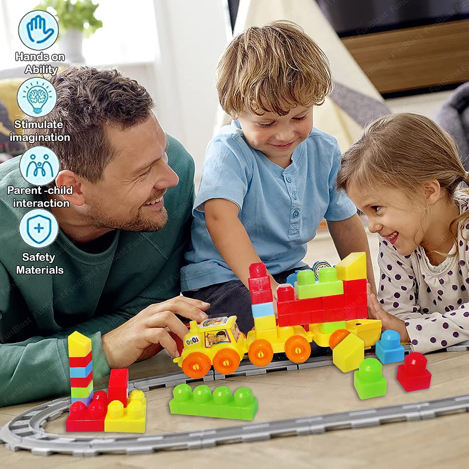 Train Engine Building Blocks for Kids - DIY Plastic Building Blocks for Kids Puzzle Games for Kids – 48 Pcs