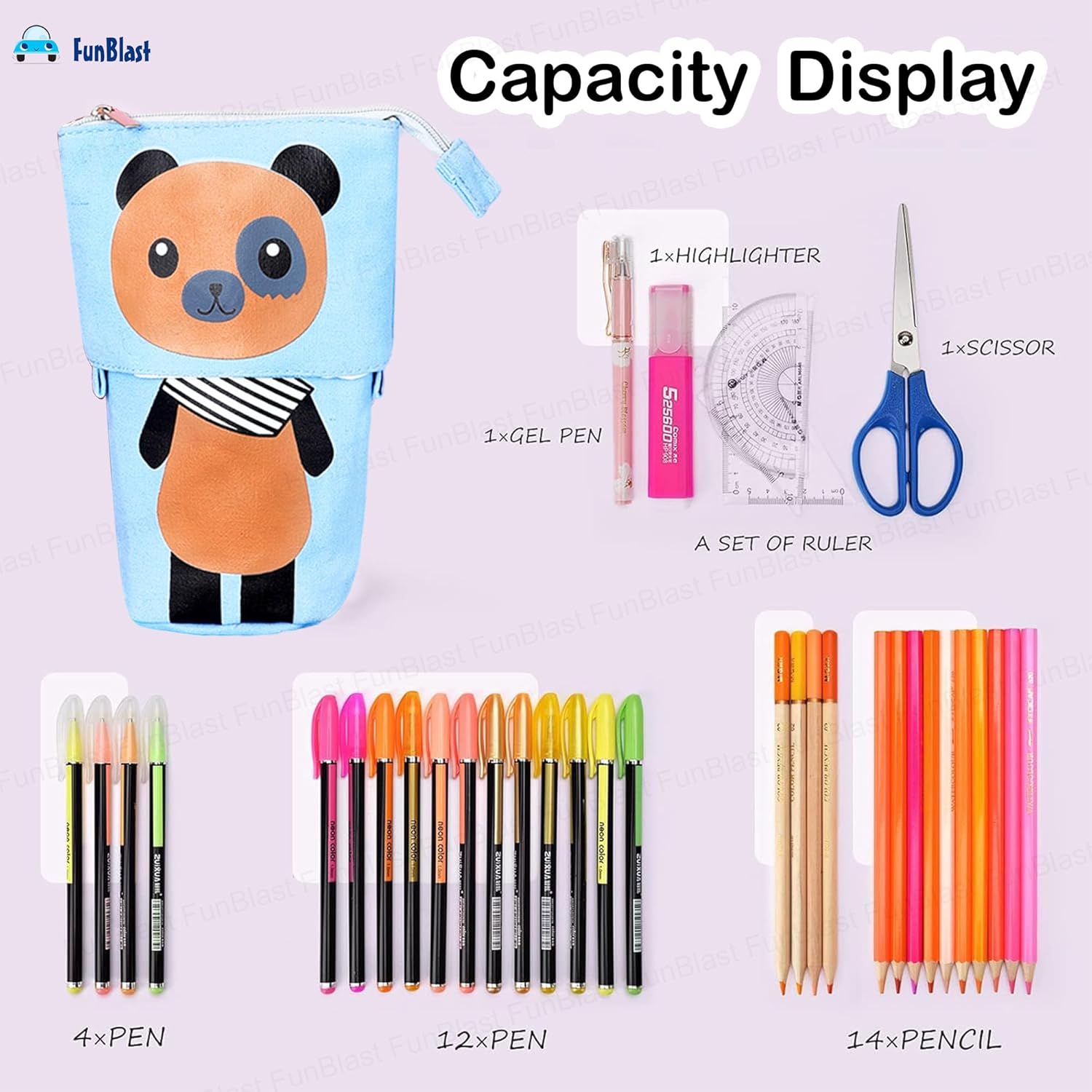 Boba Pop-Up Stationery Organizer for Kids (Bear)