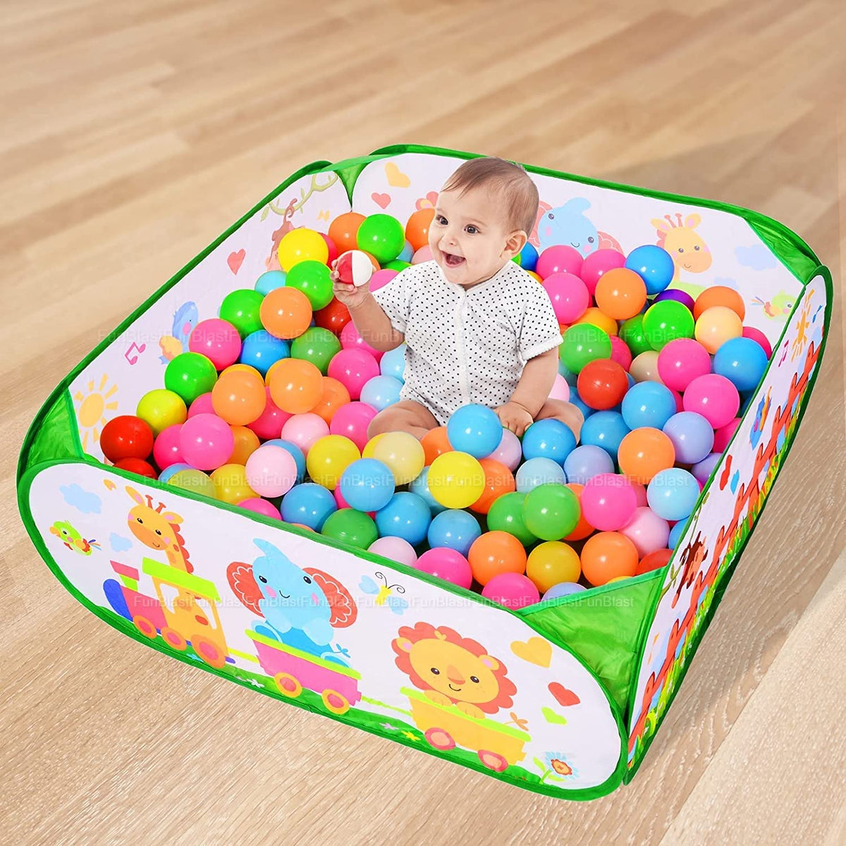 Ball Pool for Kids-Large Size Foldable Square Activity Ball Pool for Kids,Kids Play Tent,Ball Pit Without Balls for Kids, Playground Tent House-Balls Not Included, Tent House Theme