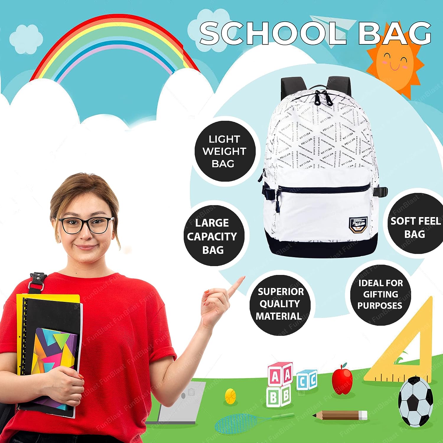Buy NISHI® Waterproof Backpack, Girls & Women Stylish Trendy College,  School & College Bag (Blue unicorn) at Amazon.in