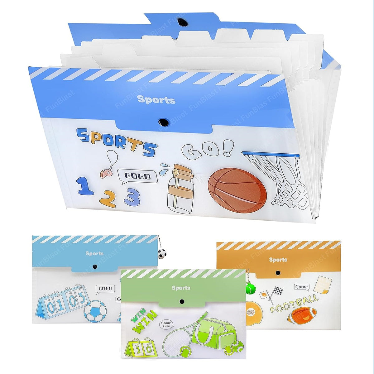 Football File Folder File Folder with Button Lock – Football Print A4 Size Certificates Hol ...