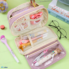 Multipurpose Zipper Stationary Organizer for Kids & Adults (Purple)