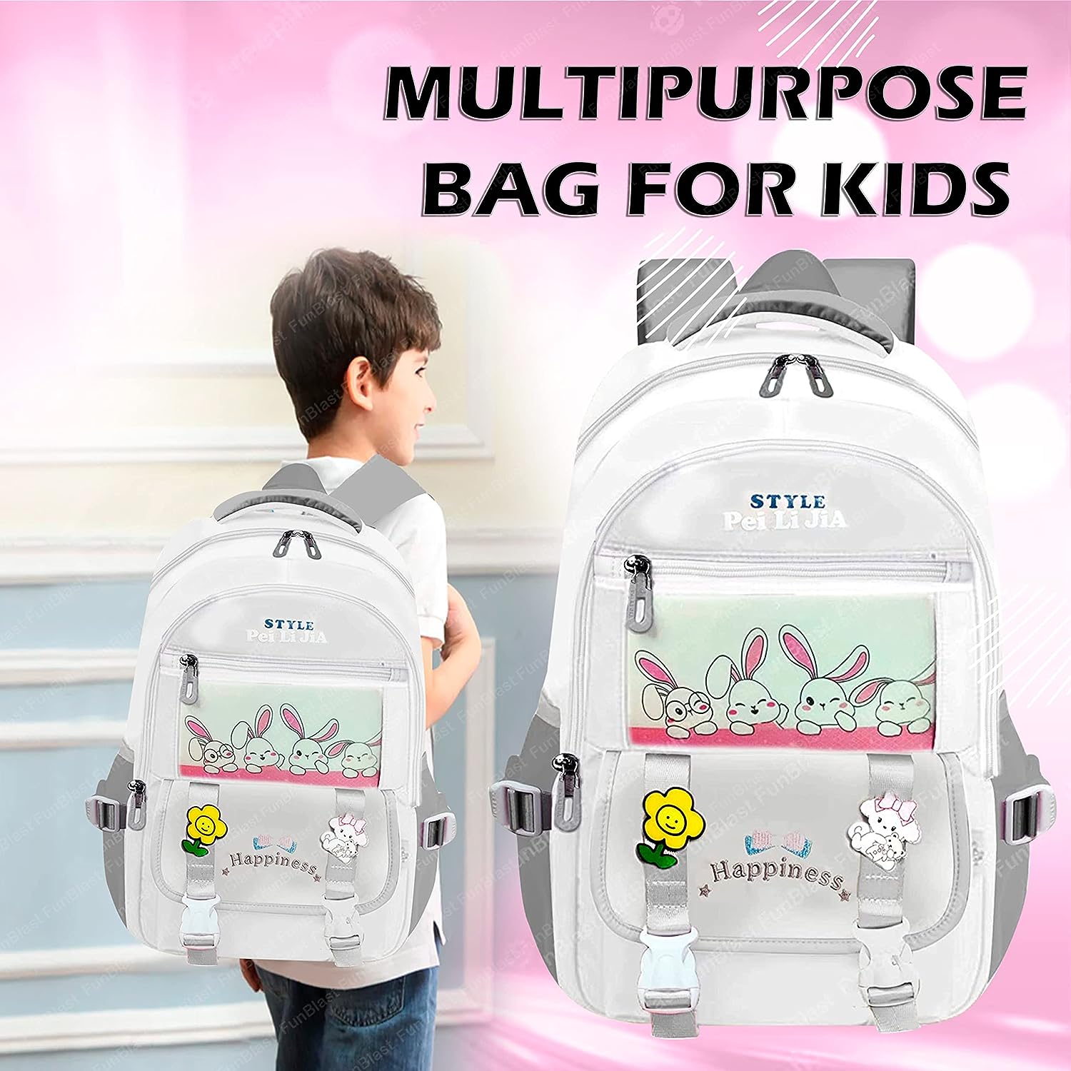 School, Office, Casual Multipurpose Backpack - School and College Bags for students, Large Capacity Bag for Boys Girls Kids, Travel Bag, Picnic Bag