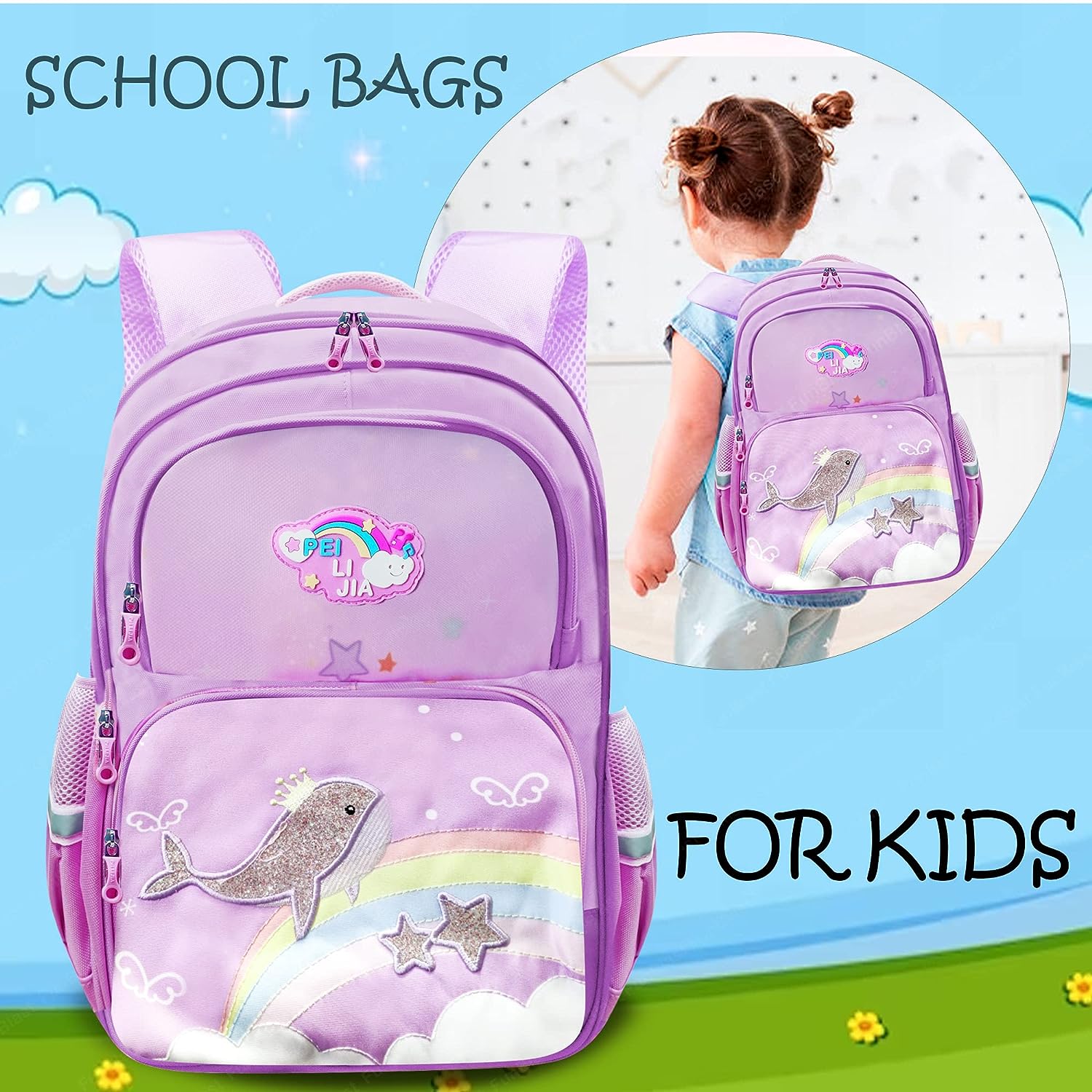 School Bag for Girls - Mermaid School Bag for Girls, Travel Backpack, –  FunBlast