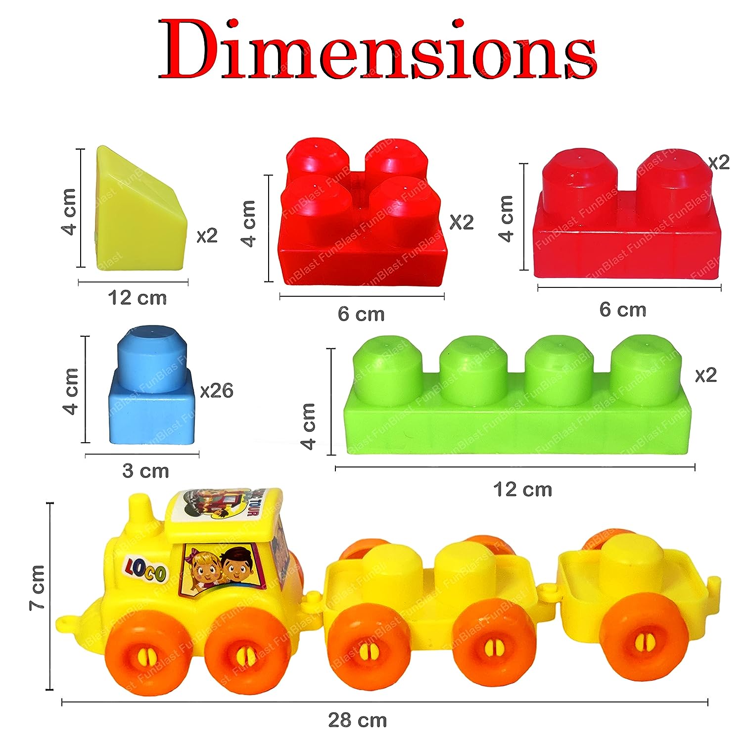 Train Engine Building Blocks for Kids - DIY Plastic Building Blocks for Kids Puzzle Games for Kids – 48 Pcs