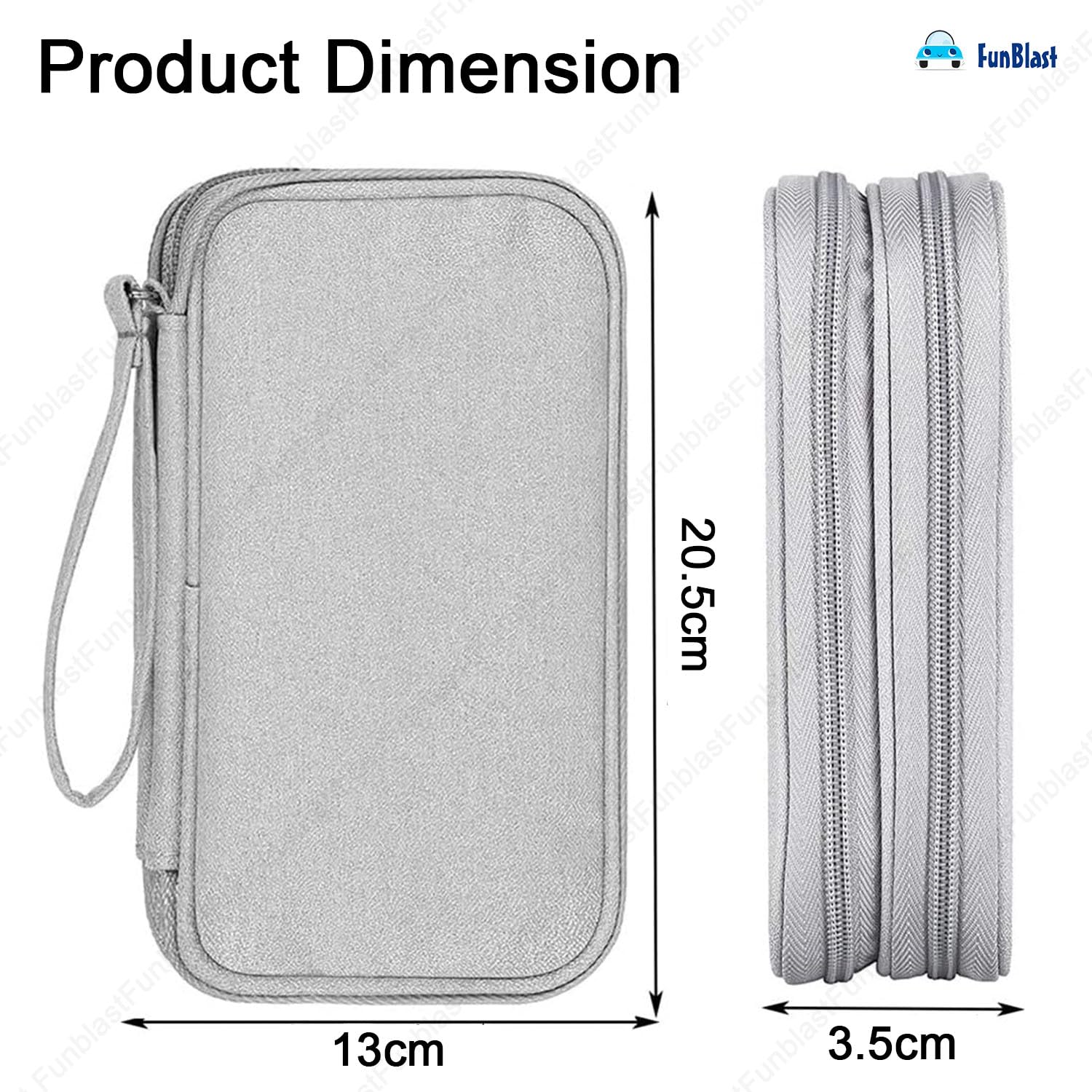 Travel Organizer Pouch with Mesh Pockets for Men and Women (Grey)