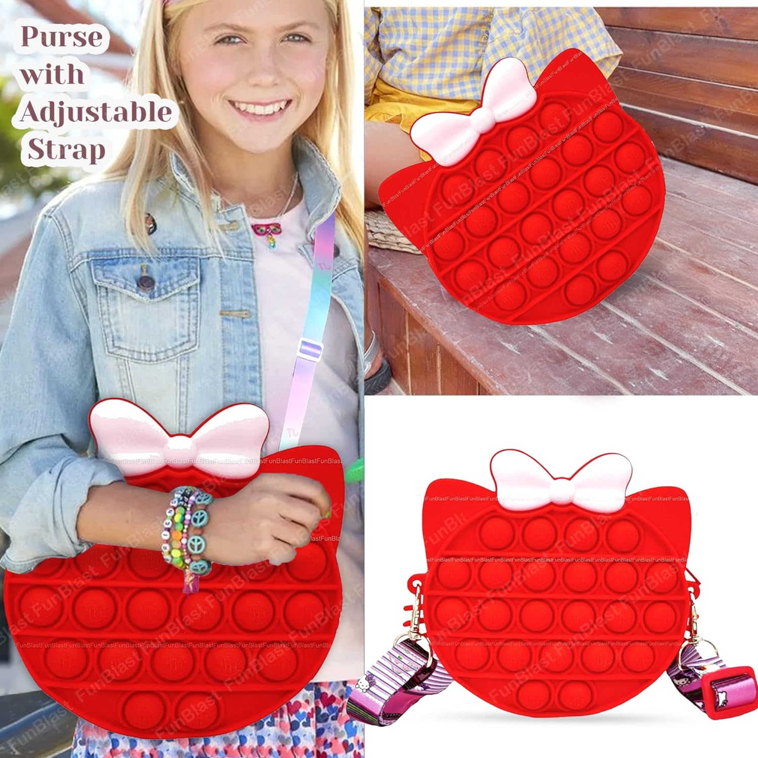 Pop It Sling Bag – Pop It Cross Body Bag for Kids, Pop It Purse for Girls, Birthday Gift for Girls