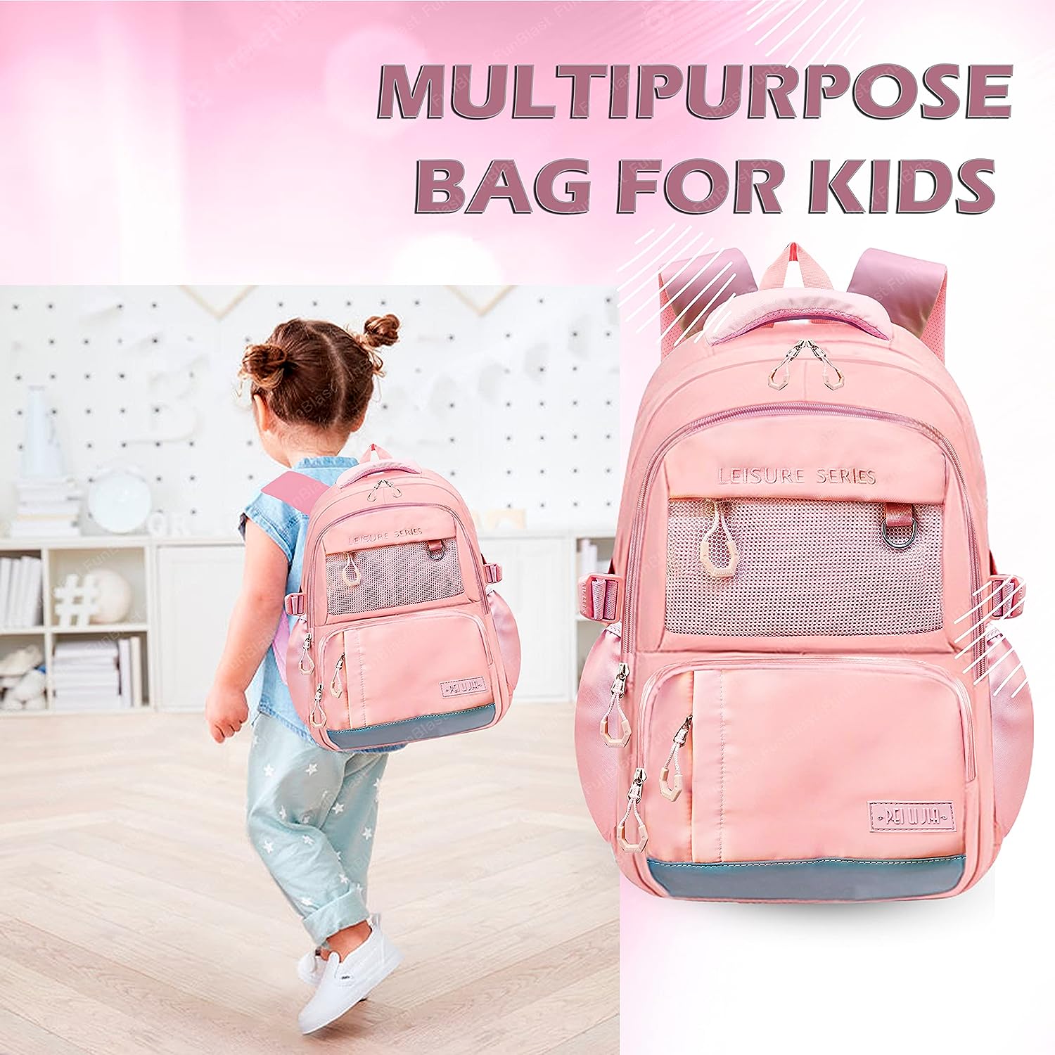 School Bag - School Backpack, College Backpack, Travel Backpack, Office Backpack, Multipurpose Bag for Kids, Casual Bagpack, Picnic Bag for Boys & Girls (46 X 34 X 20 CM)