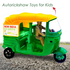 Auto Rickshaw Toys, Bump & Go Auto Rickshaw Toy for Kids,  Friction Power Autorickshaw Tricycle Toys for 3+ Years Old Kids - Green Color