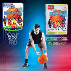 Basketball for Kids - Basketball with Net, Basketball Set with Hanging Board for Kids, Kids Basketball Toys