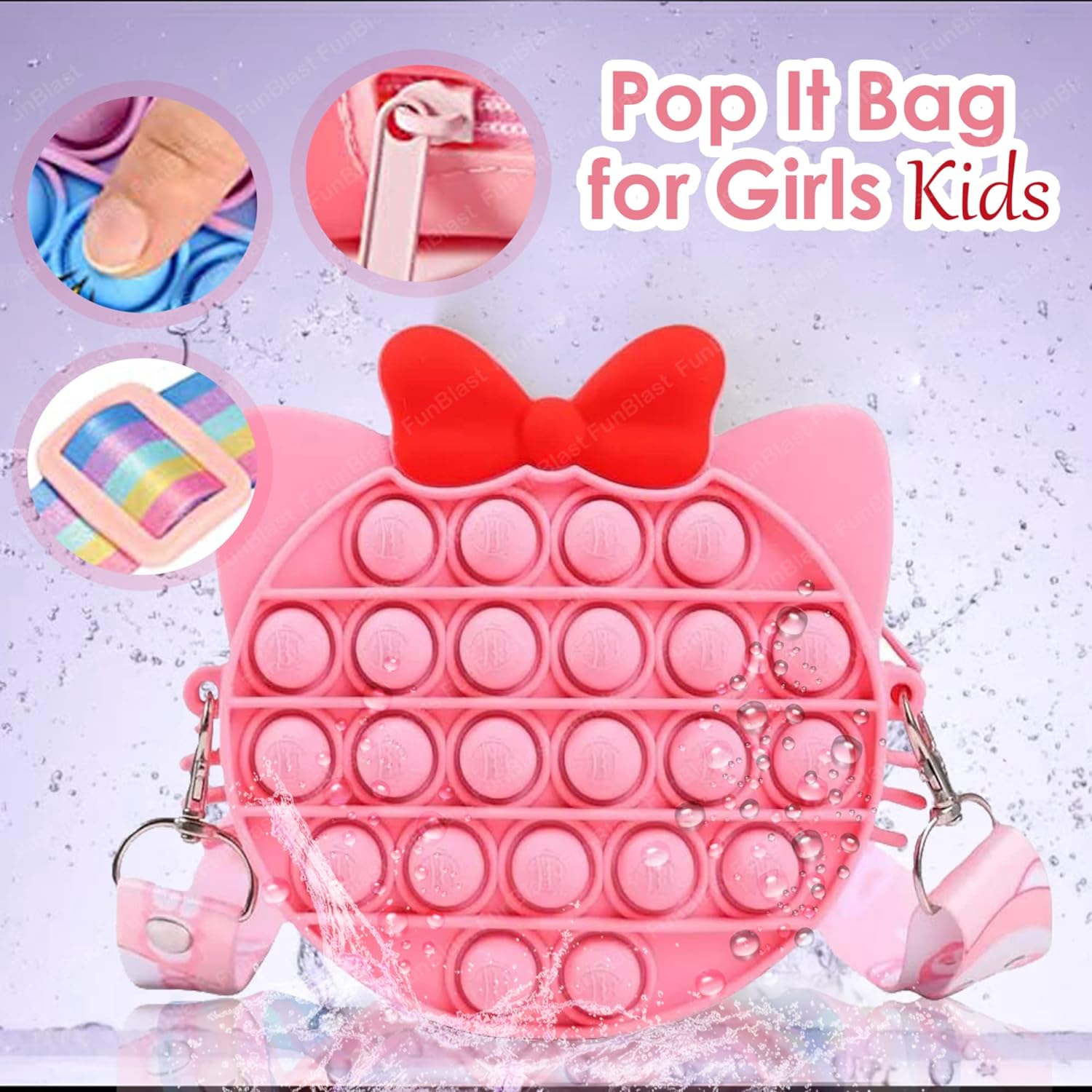 Pop It Sling Bag – Pop It Cross Body Bag for Kids, Pop It Purse for Girls, Birthday Gift for Girls