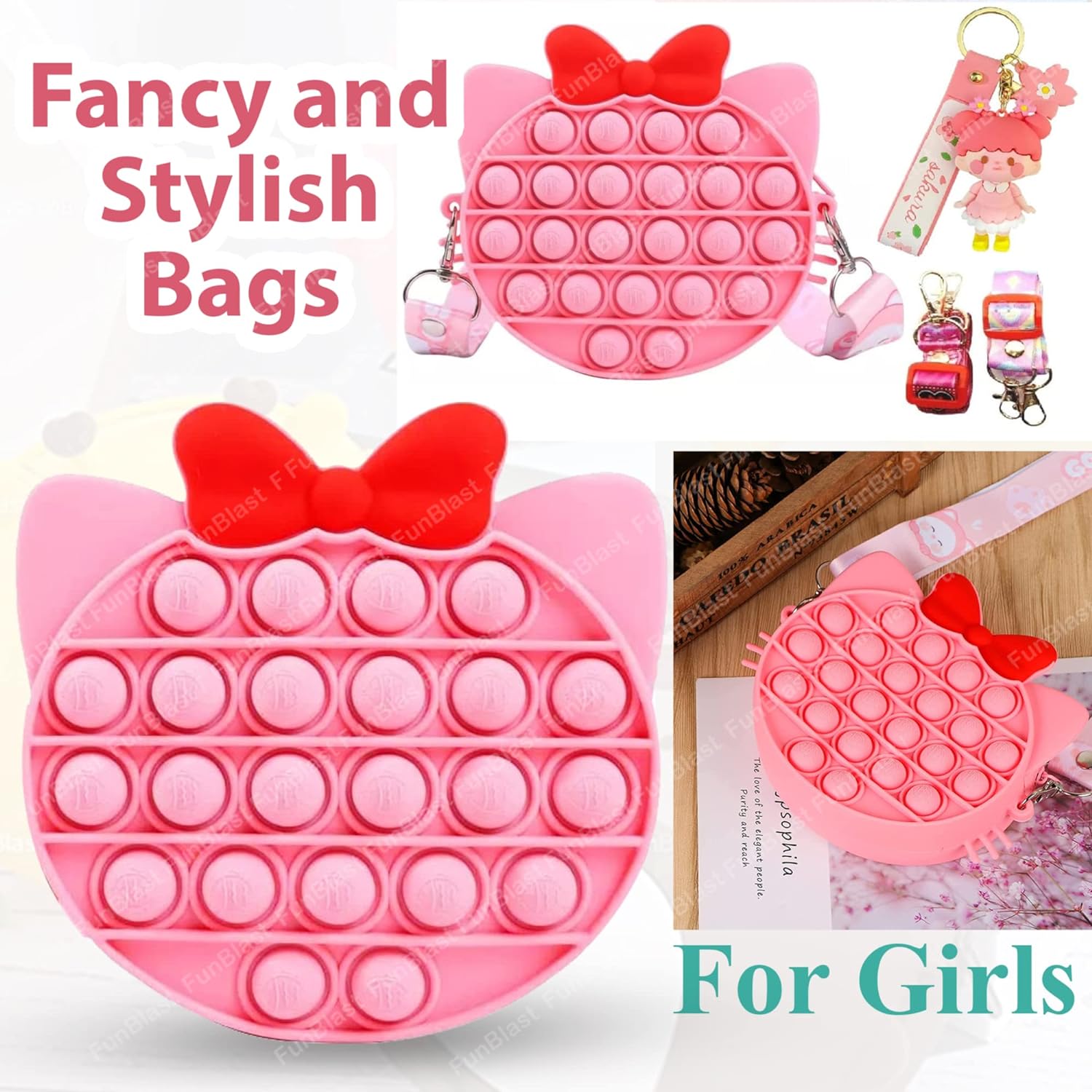 Pop It Sling Bag – Pop It Cross Body Bag for Kids, Pop It Purse for Girls, Birthday Gift for Girls