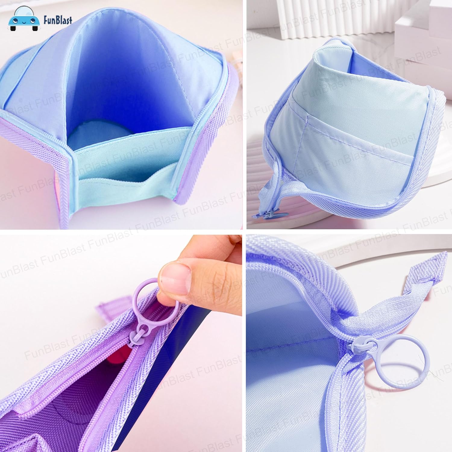 Korean Boba Pop Up Stationery Organizer Pencil Pouch for Kids (Blue)