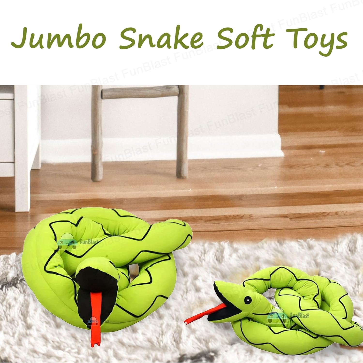 Jumbo Snake Soft Toys - Plush Animal Figure Toys for Kids Boys and Girls/Best Gift Soft Toy, Home Decoration Soft Toy, Stuffed Snake Toy (7 Feet Long)