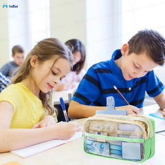 Multiple Compartment Pencil Pouch for Kids (Green)